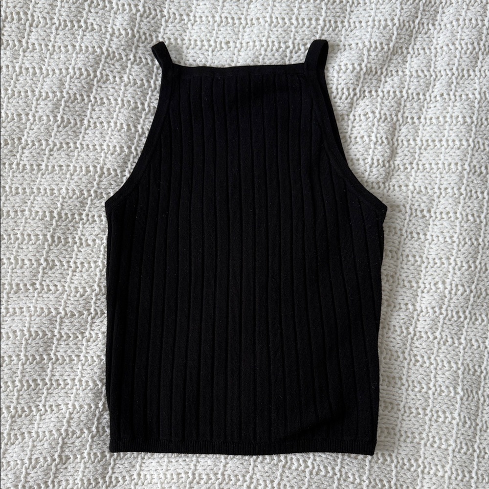 Black Ribbed Women's Top